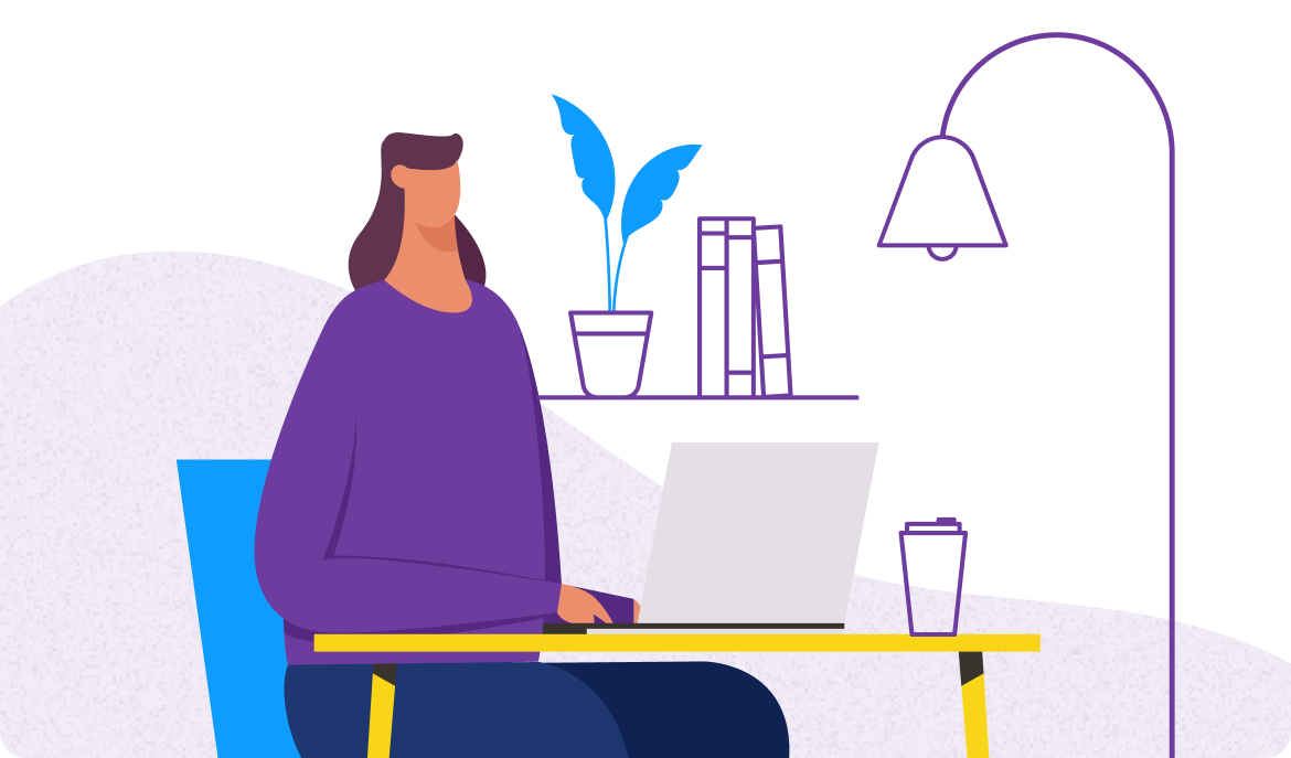 a girl is doing work on her desk