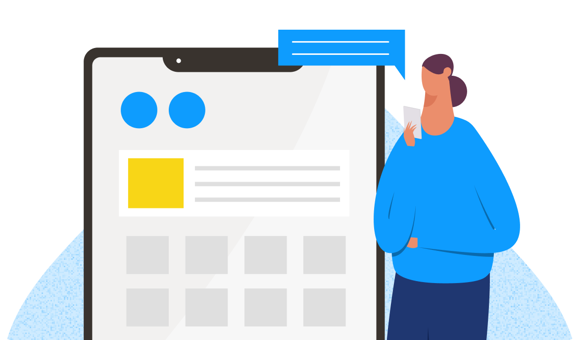 person visiting a website in mobile